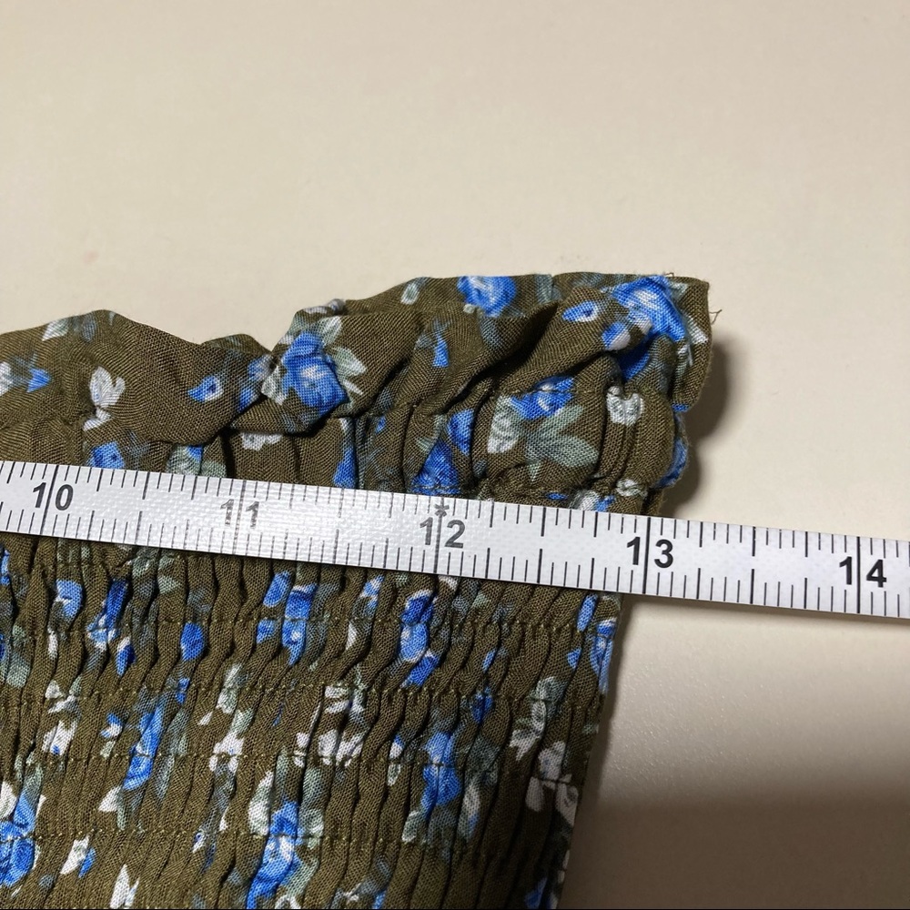 English Factory Smocked Cottagecore Shirt Top M New Ruching Skirt - Picture 9 of 10